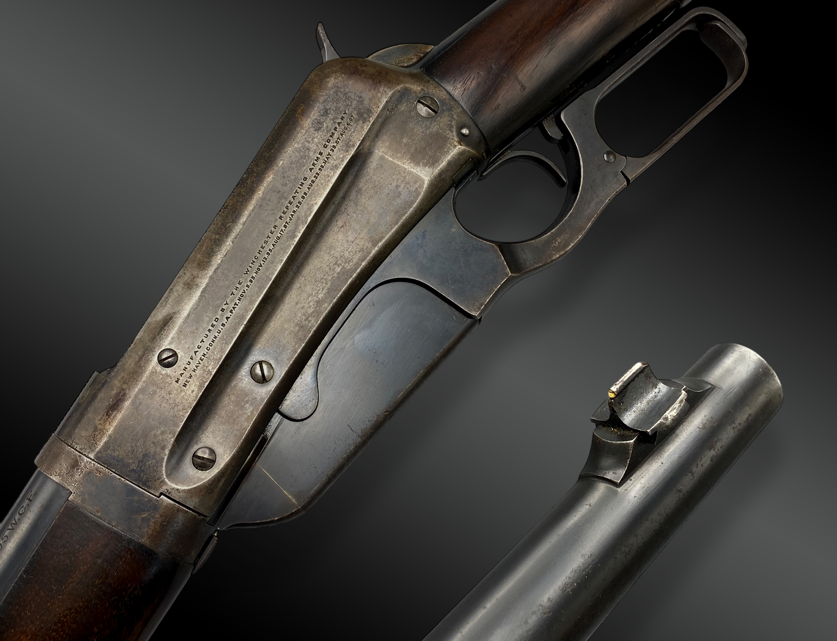 Carabine WINCHESTER modèle 1895, Cal. 405WCF, canon rond, classée